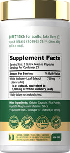 Carlyle Mulberry Leaf Extract - 100 Capsules - image 2