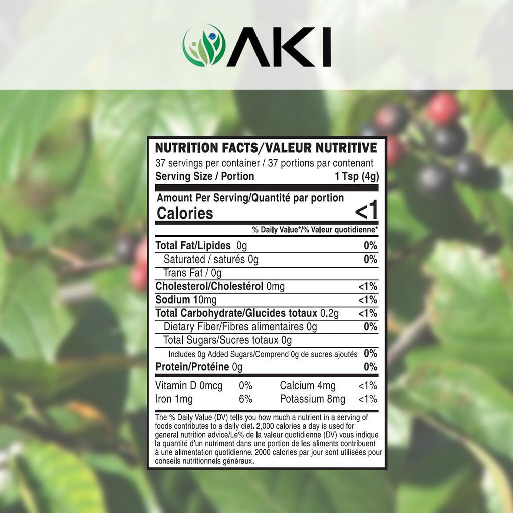 AKI ORGANIC Cascara Coffee Fruit Powder Antioxidants - 150g - image 2