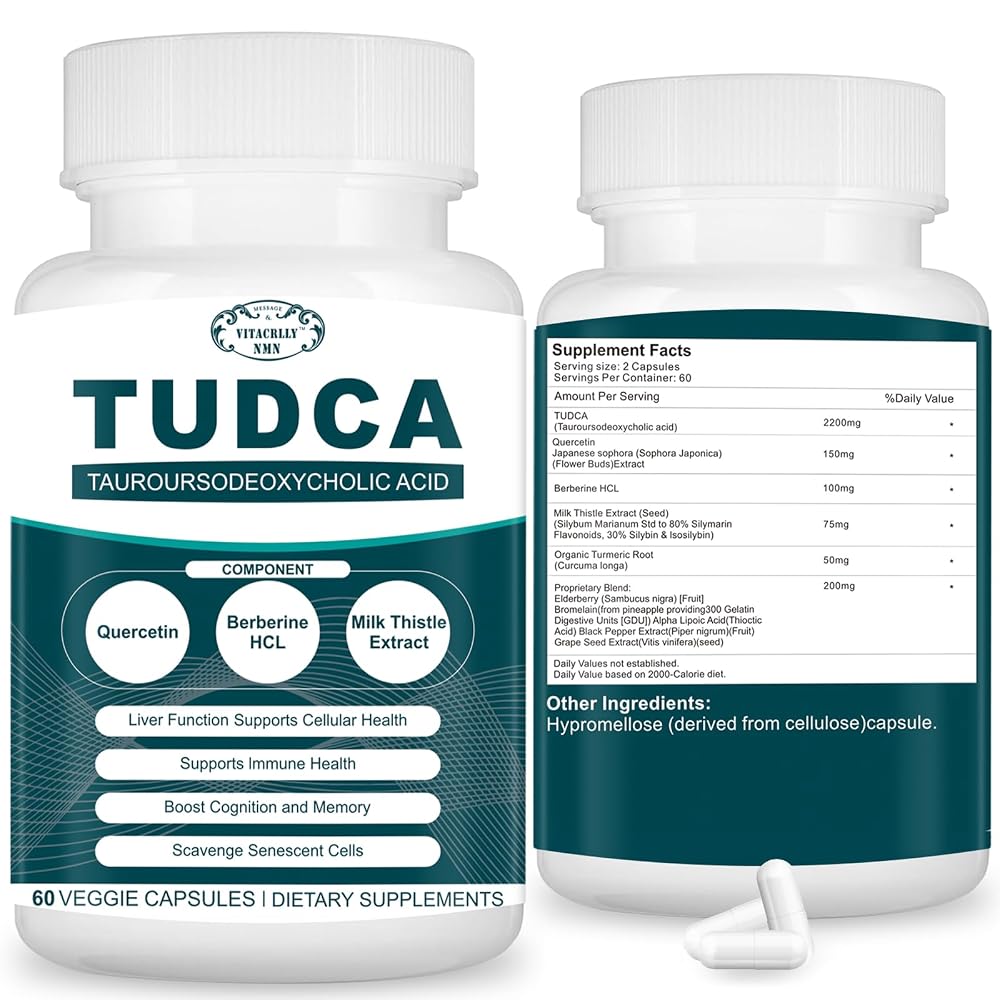 VITACRLLYNMN TUDCA 2200mg Liver Supplement - 60 Capsules