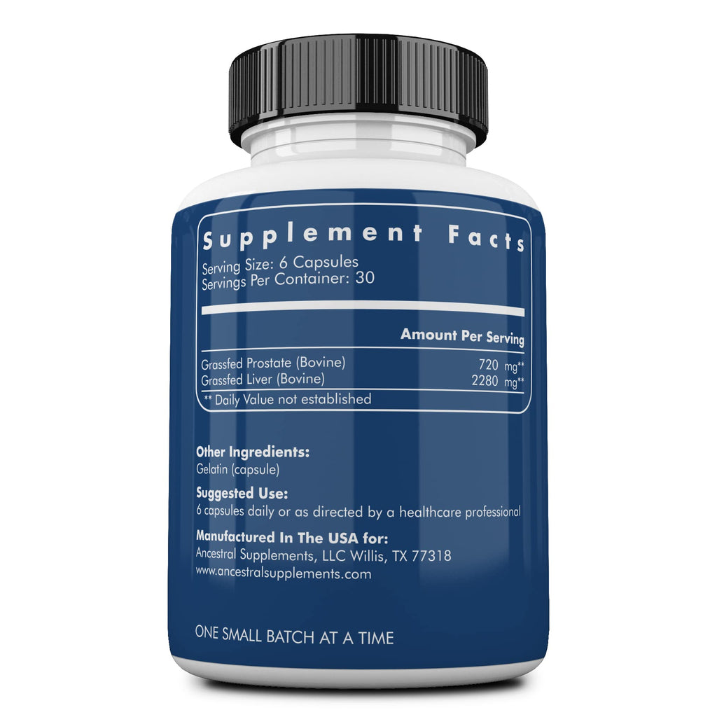Ancestral Supplements Grass Fed Beef Prostate Supplement - 180 Capsules - image 2