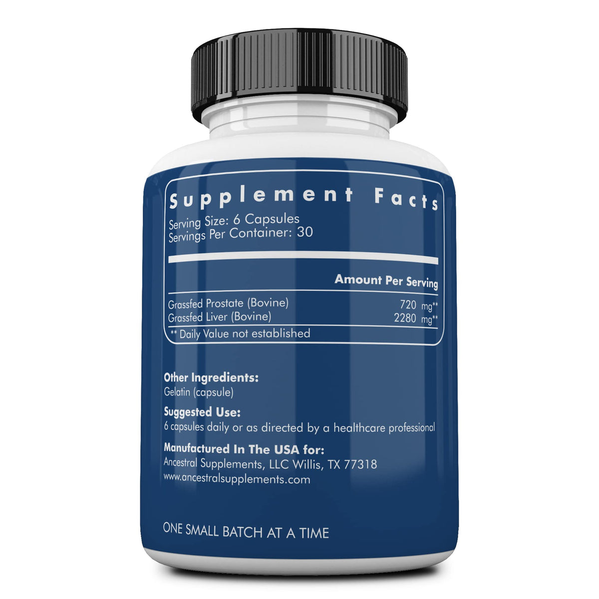 Ancestral Supplements Grass Fed Beef Prostate Supplement - 180 Capsules - image 2