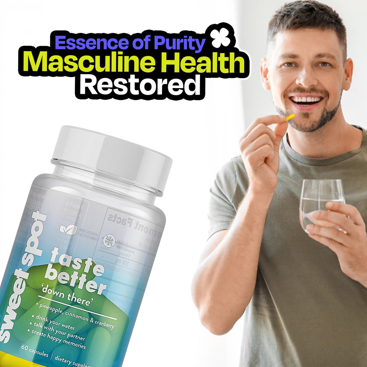 TASTE THE SWEET SPOT Pineapple Probiotics for Men - 60 Capsules - image 7