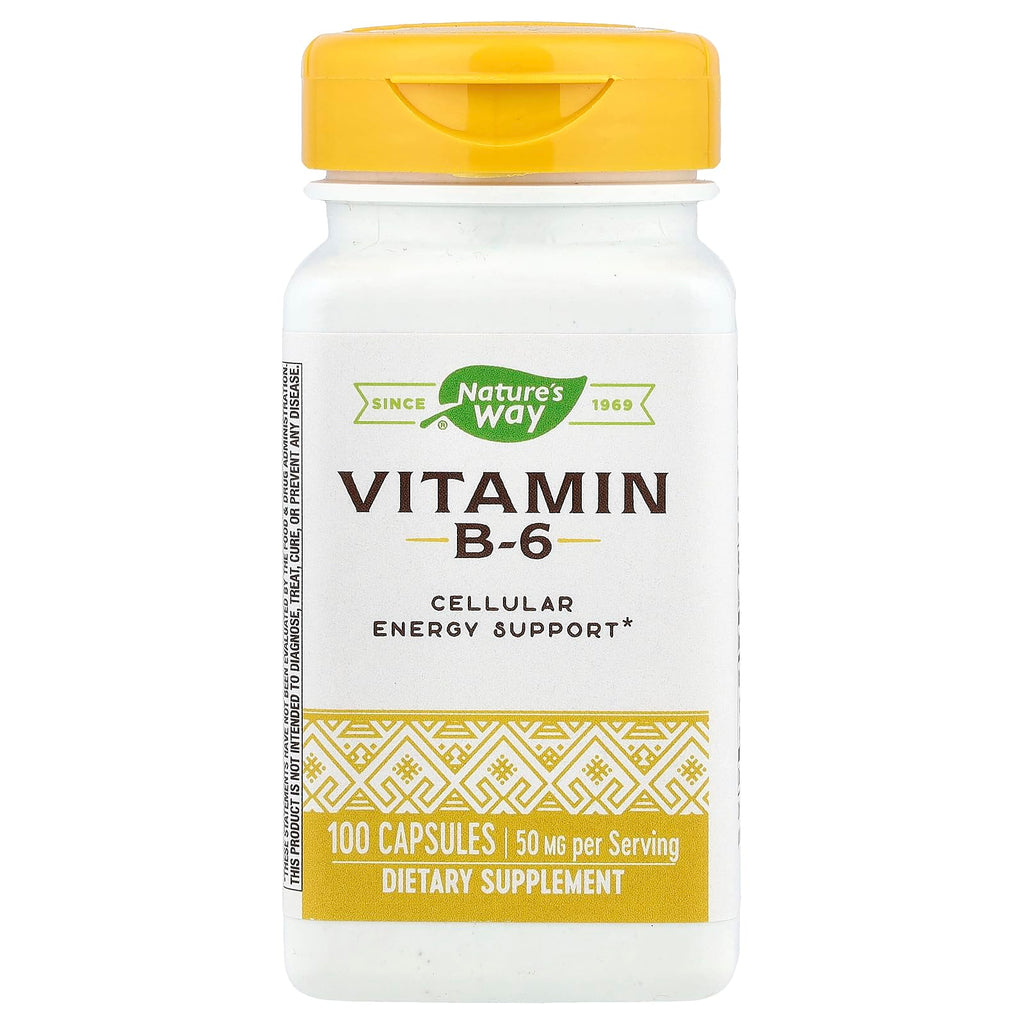 Nature's Way Vitamin B6 50 mg Cellular Energy Support - 100 Capsules
