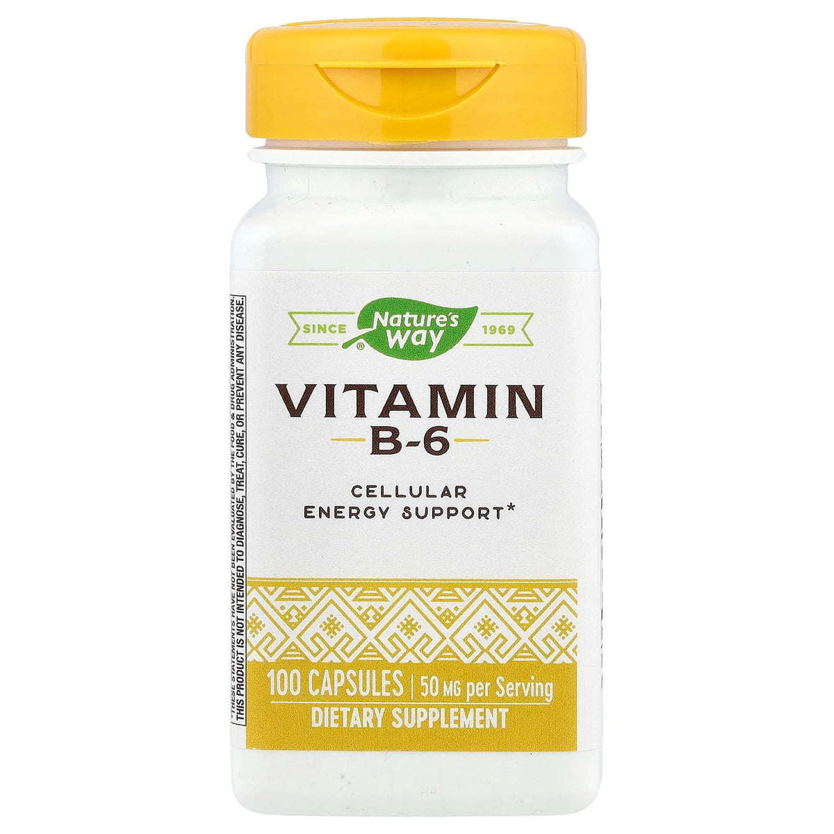 Nature's Way Vitamin B6 50 mg Cellular Energy Support - 100 Capsules
