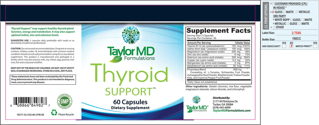Taylor MD Thyroid Support Rx - 60 Capsules - image 2