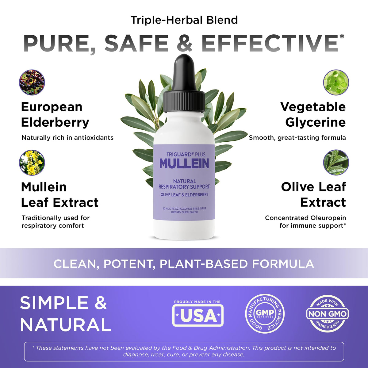 Oxygen Nutrition TriGuard Mullein Plus Liquid - 2 fl oz - image 2