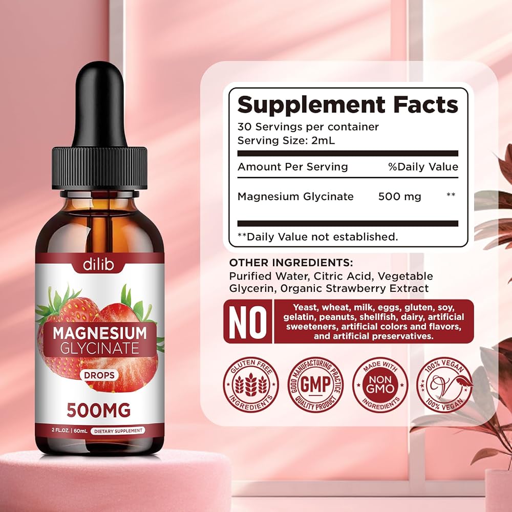 Dilib Magnesium Glycinate Liquid Drops 500mg - 2 Pack - image 7