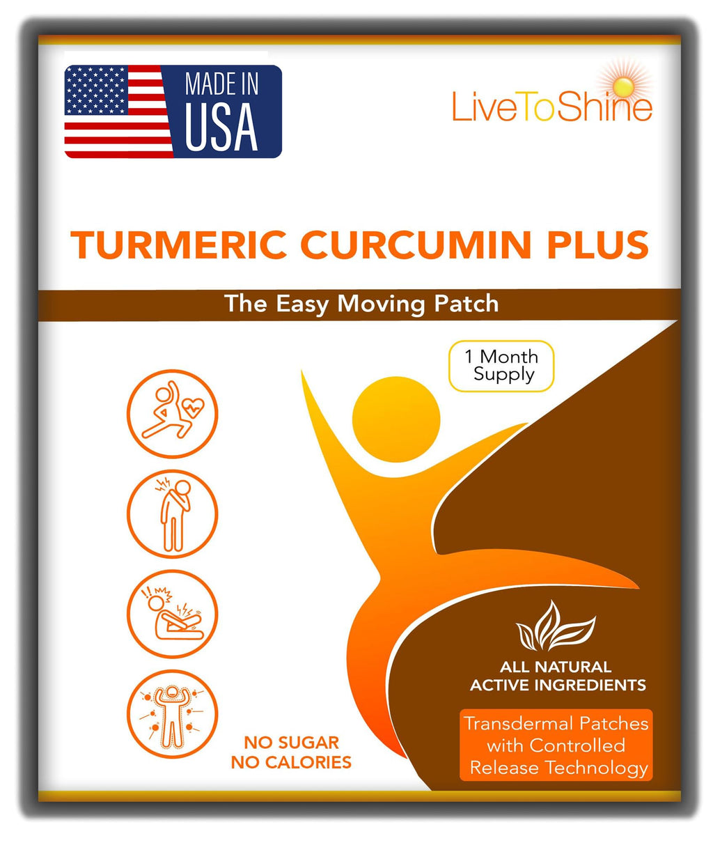 Live To Shine Turmeric Curcumin Topical Patches Joint Support - 30 Count