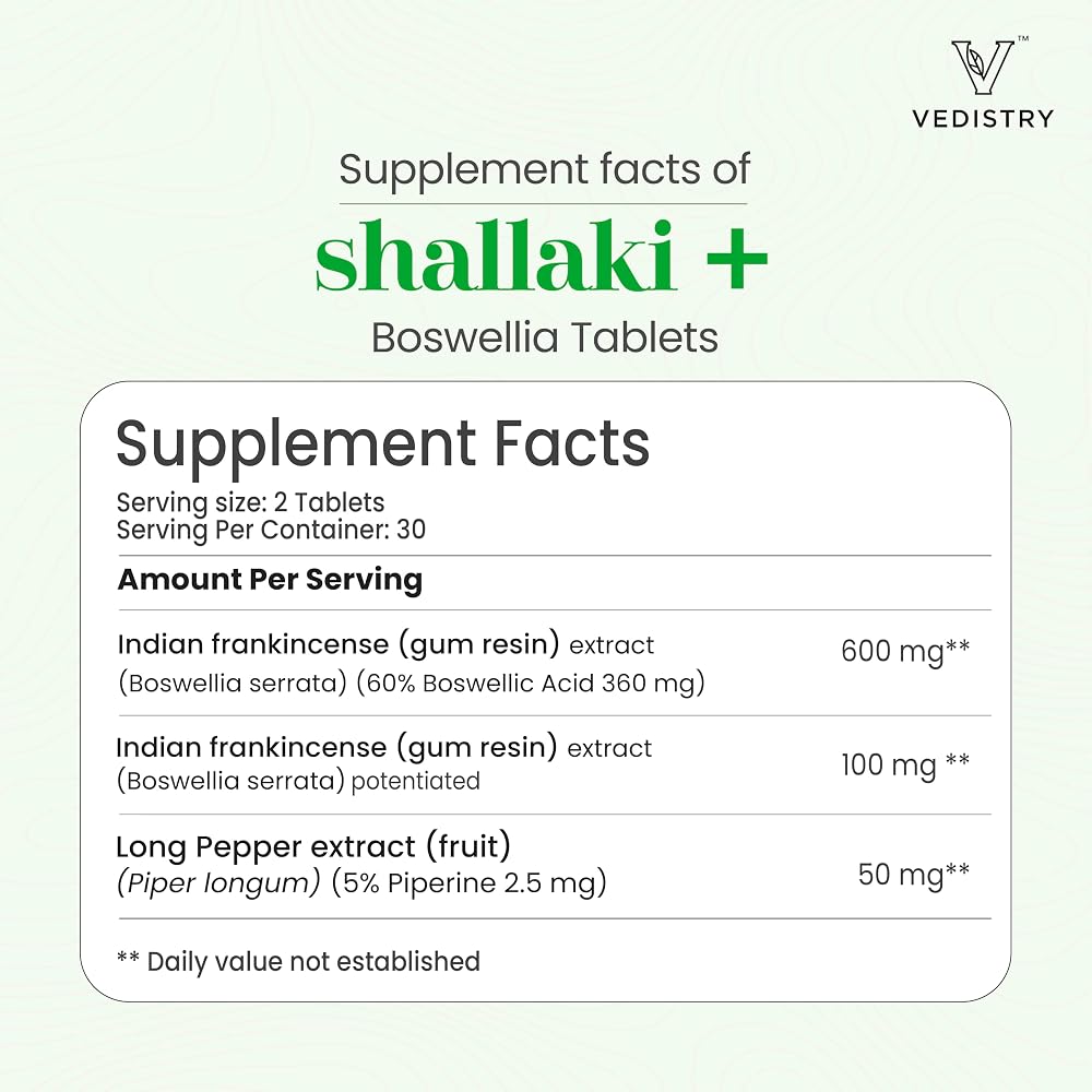 Vedistry Boswellia Serrata 700mg Joint Support - 60 Tablets - image 2