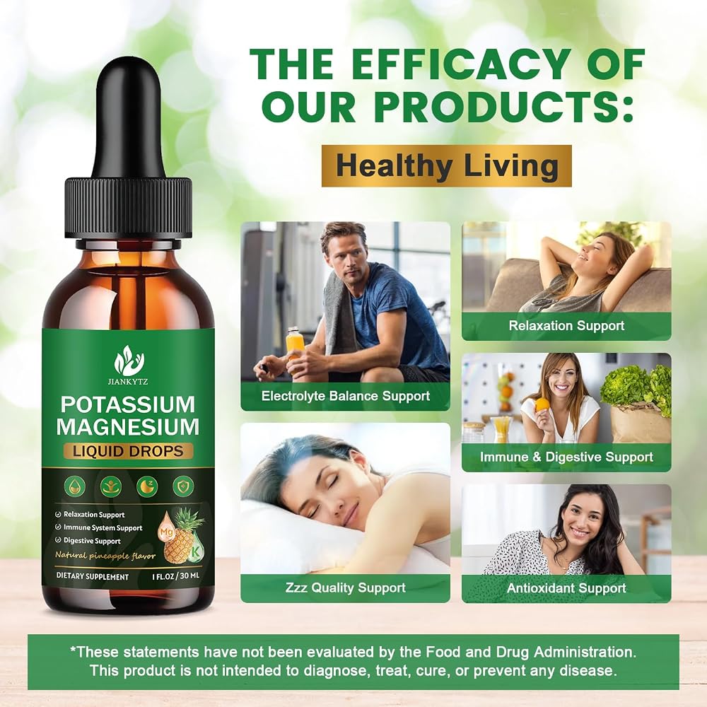JIANKYTZ Potassium Magnesium Liquid Drops for Relaxation - 2 Fl Oz - image 4