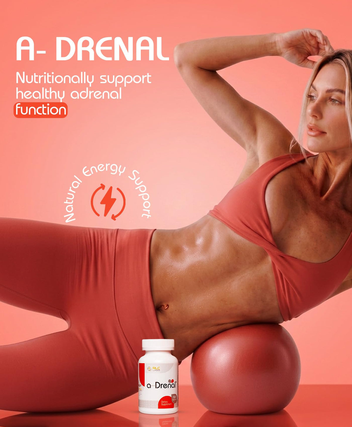 RLC Labs a-Drenal Adrenal Support with Ashwagandha & Rhodiola - 120 Capsules - image 2