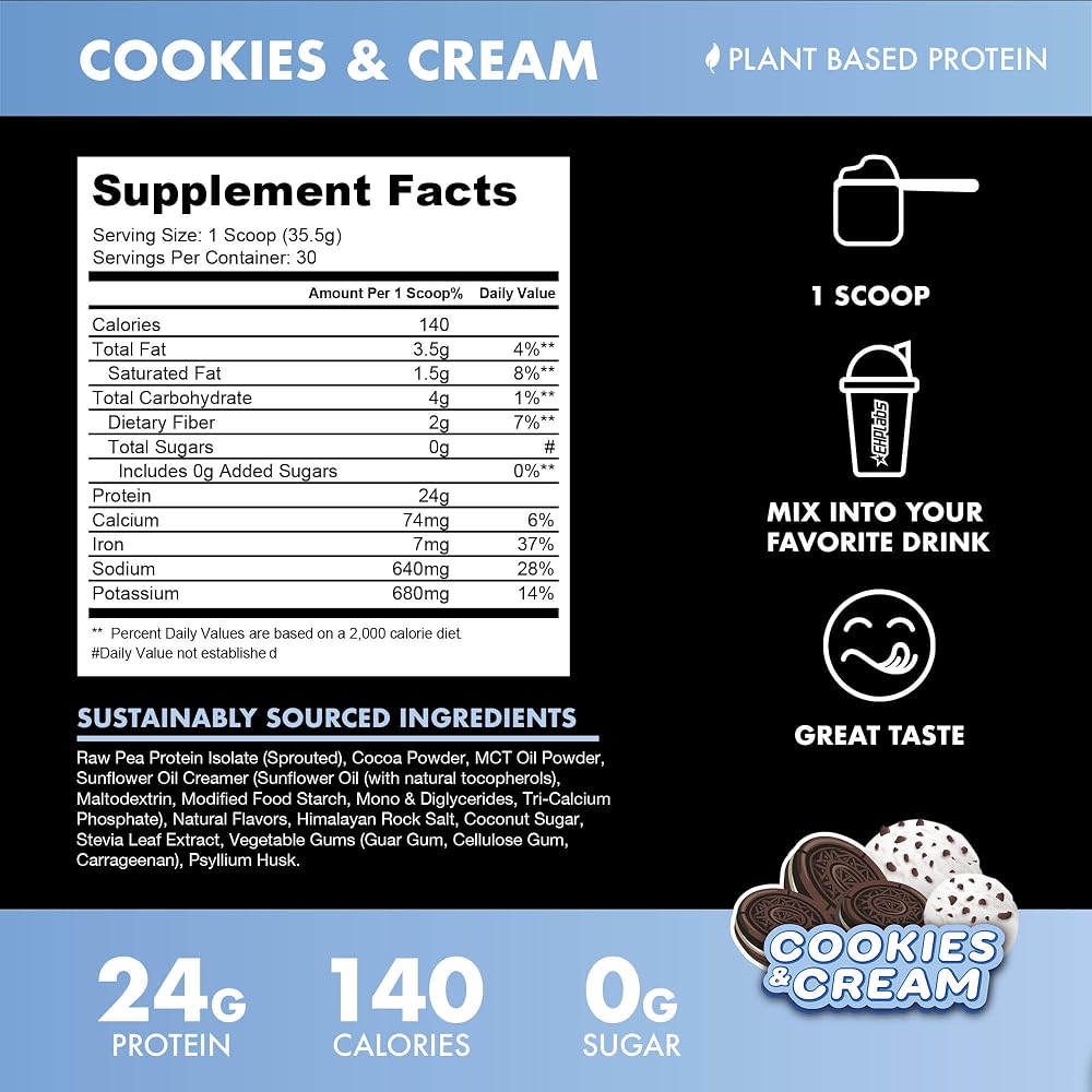 BLESSED Vegan Protein Powder Plant Based Pea Protein - 30 Servings - image 2