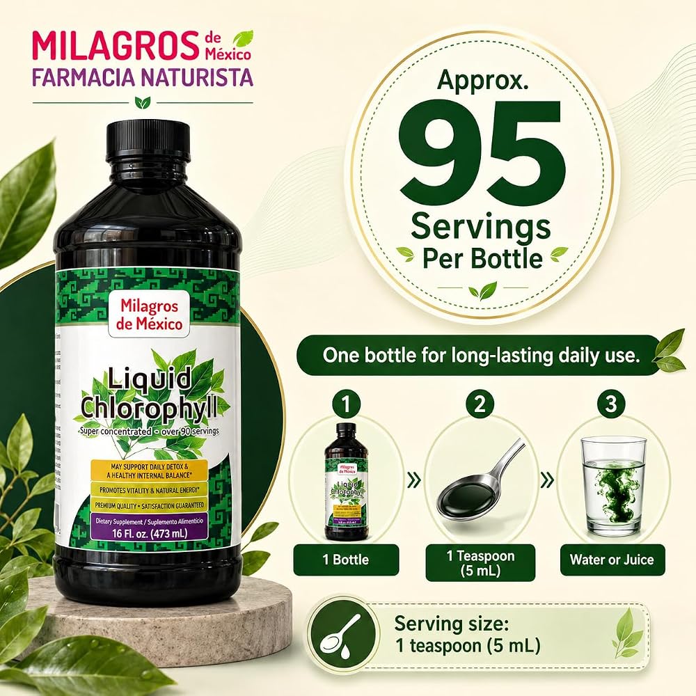 Milagros de Mexico Liquid Chlorophyll with Mint - 16 fl oz - image 4