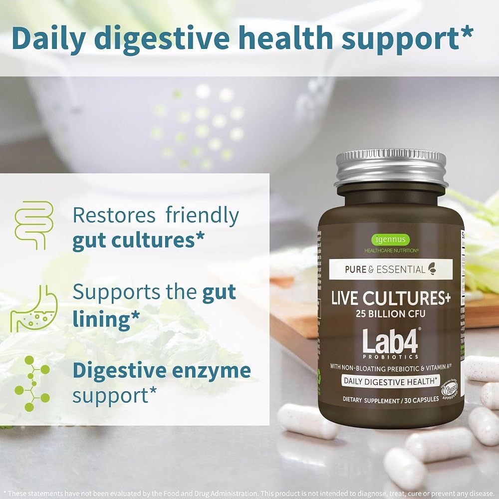 Igennus Live Cultures+ Lab4 Probiotic - 180 Capsules - image 2
