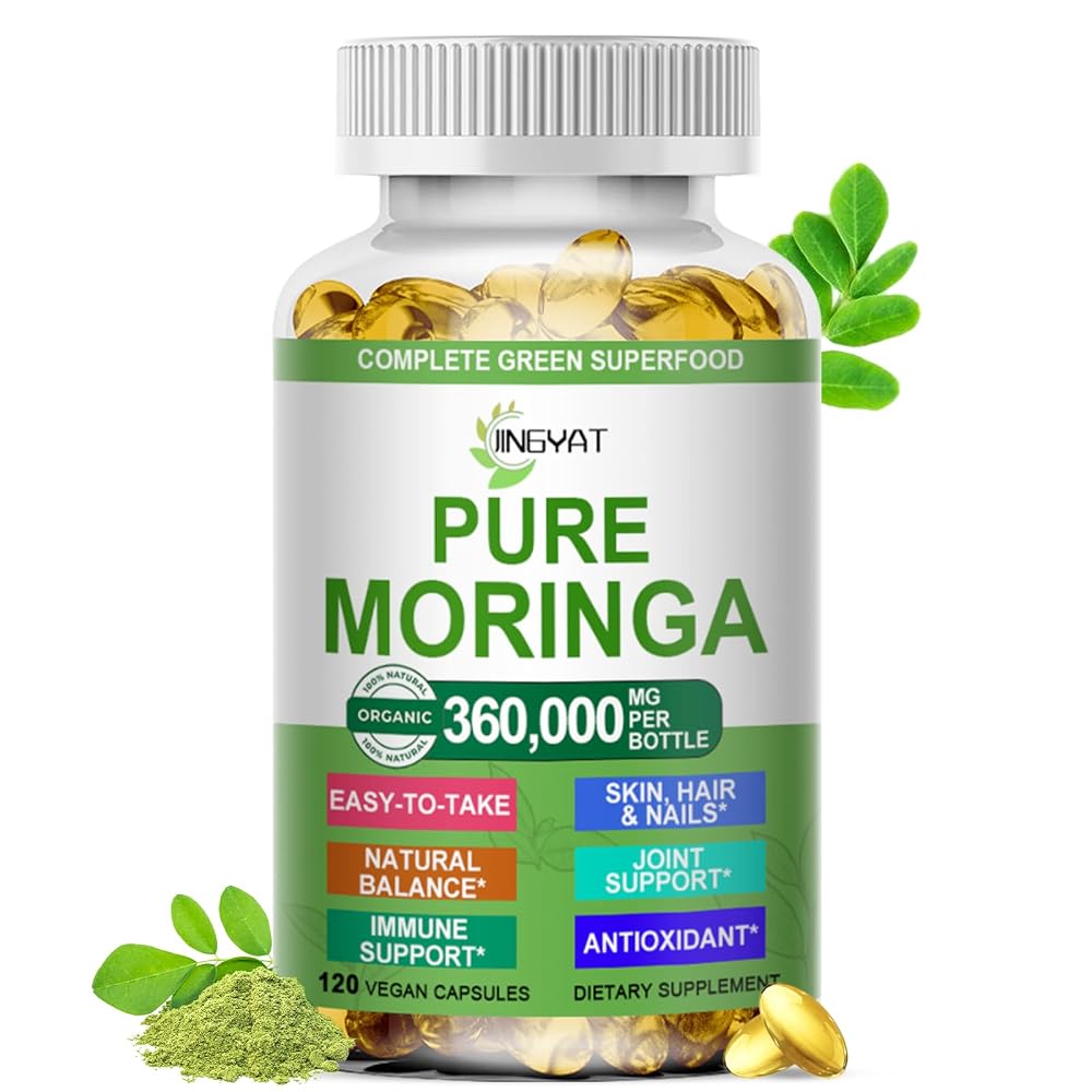 JINGYAT Moringa Softgels Organic Extract for Energy - 120 Softgels
