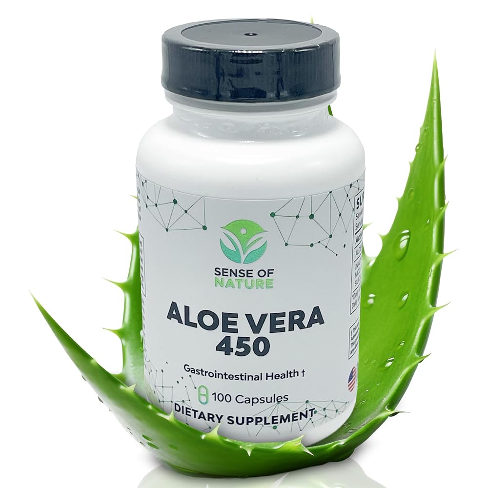 Sense of Nature Aloe Vera 450 Capsules Organic - Digestive Support