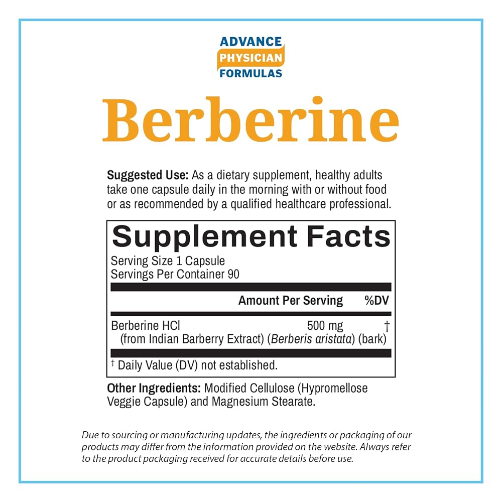 Advance Physician Formulas Berberine 500 mg - 90 Vegetable Capsules - image 4