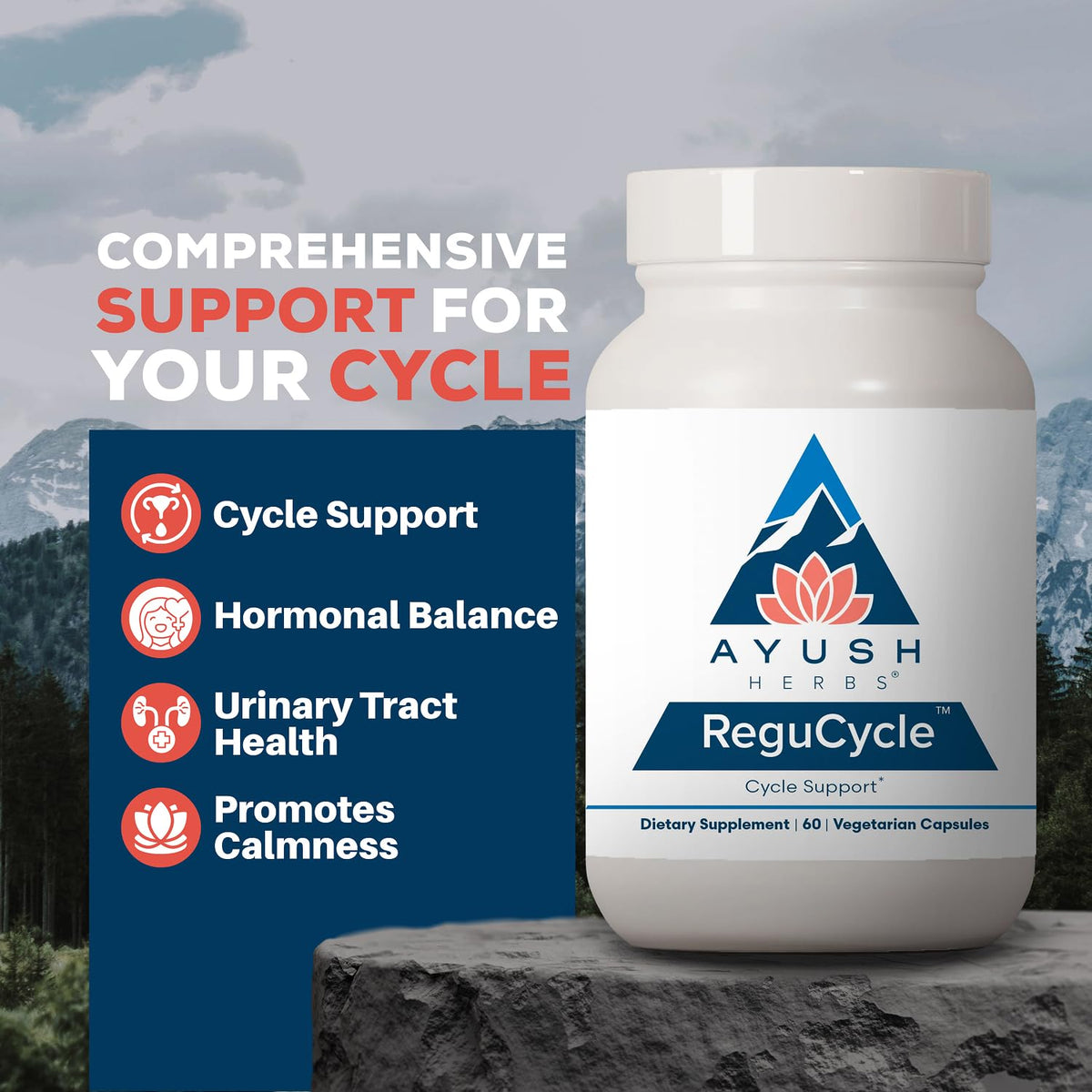 Ayush Herbs Regu-Cycle Hormone Balance for Women - 60 Capsules - image 2