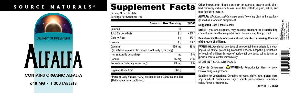 Source Naturals Alfalfa 10 Grain Dietary Supplement - 1000 Tablets - image 5