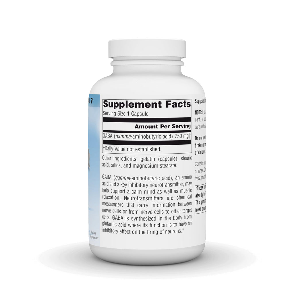 Source Naturals Serene Science GABA 750mg for Calm Mind - 180 Capsules - image 2