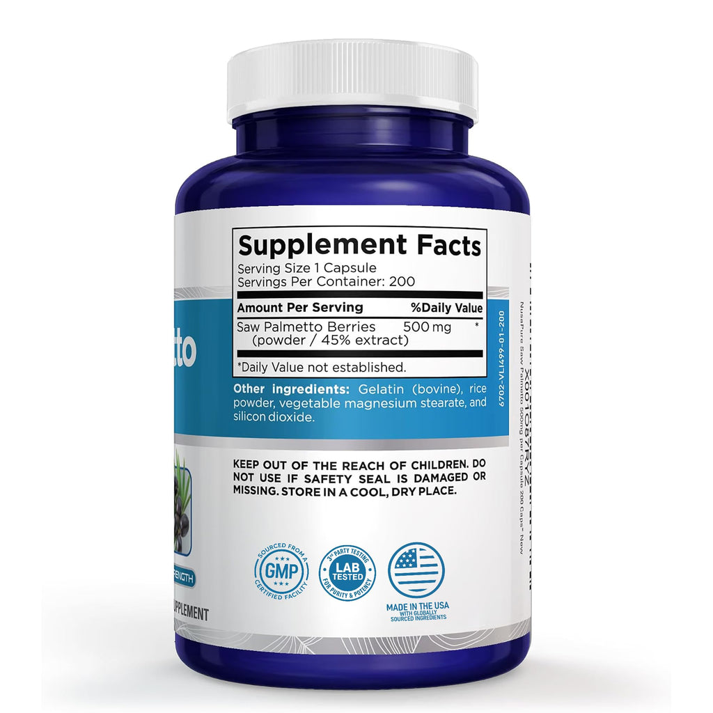 NusaPure Saw Palmetto Powder Complex 500mg - 200 Capsules - image 2