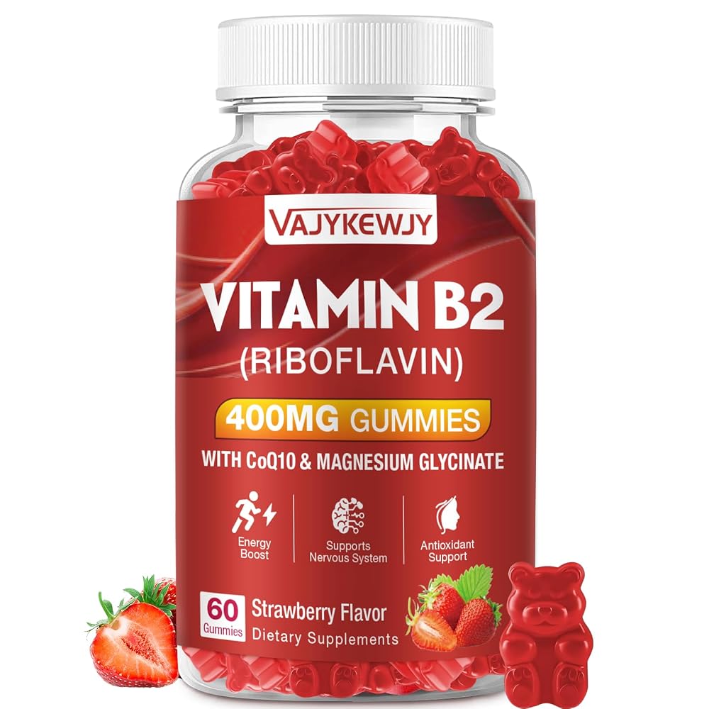 VAJYKEWJY Vitamin B2 Riboflavin 400mg Gummies for Energy - 60 Count