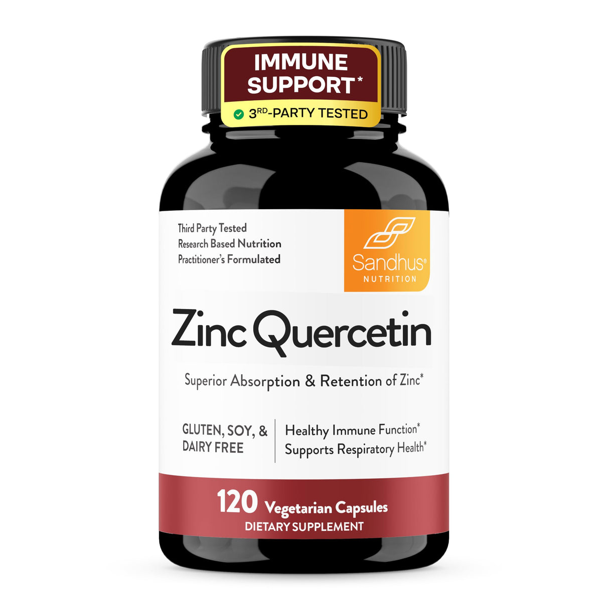 Sandhu's Zinc Quercetin Immune Support Supplement - 120 Vegetarian Capsules