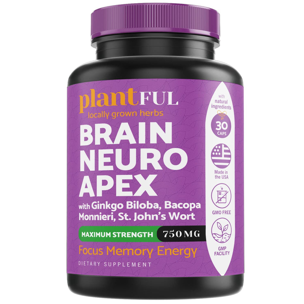 PLANTFUL RESEARCH Nootropic Brain Supplement for Memory and Focus - 30 Capsules