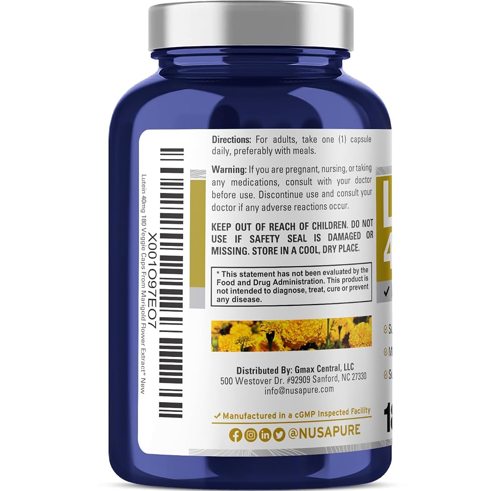 NusaPure Lutein 40mg Vegan - 180 Vegetarian Capsules - image 3
