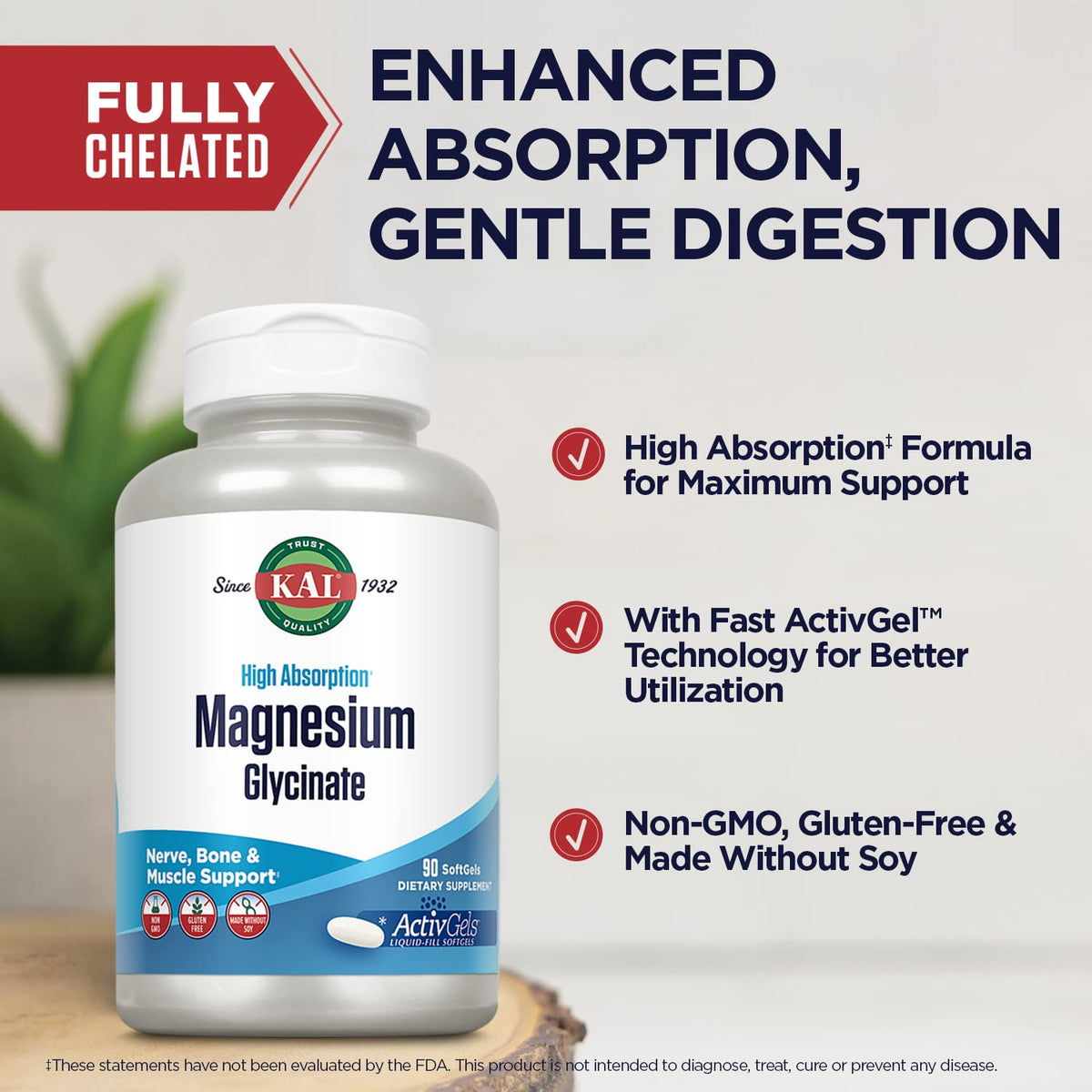 KAL Magnesium Glycinate ActivGels 315mg