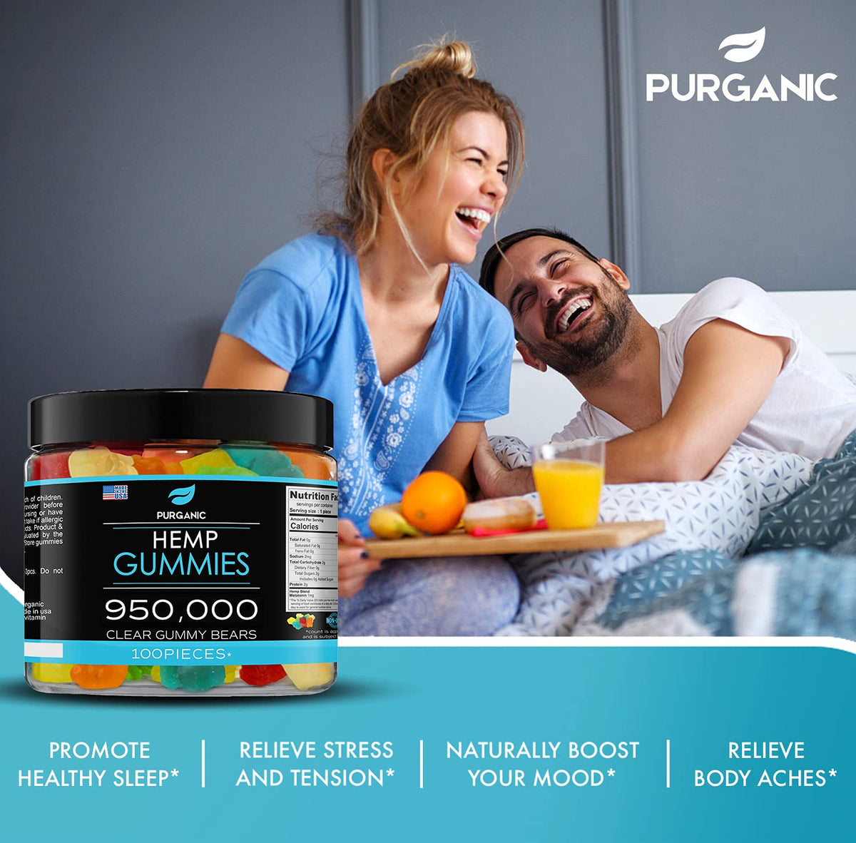 Purganic Hemp Gummies for Sleep, Peace and Relaxation - 100ct - image 2