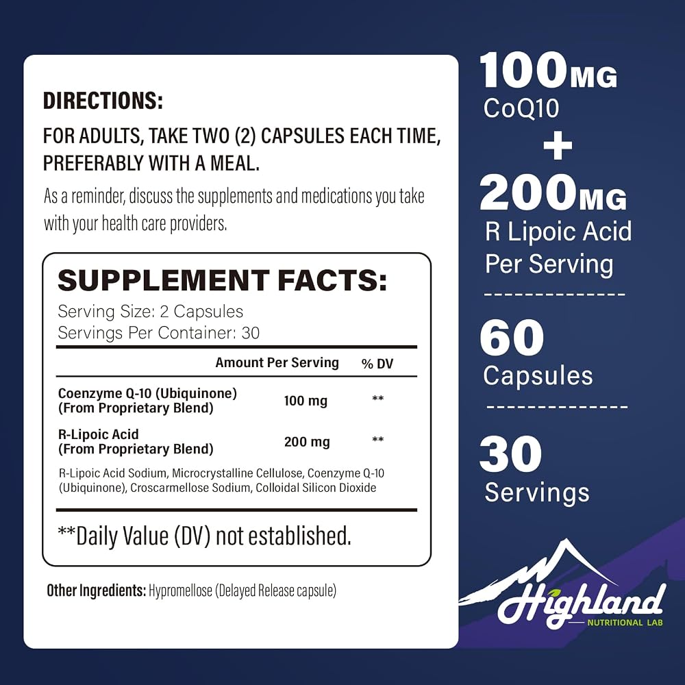 Highland Nutritional Lab CoQ10+R-Lipoic Acid (Na)