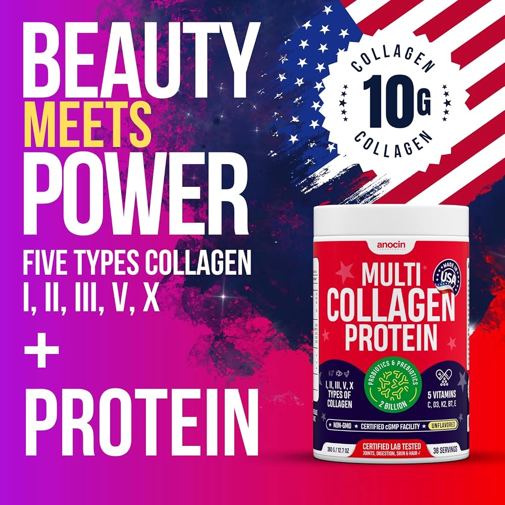 anocin Multi Collagen Peptides Powder with Probiotics - 2 Pack - image 2