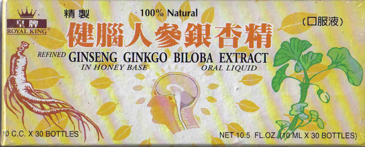 Royal King Ginseng Ginkgo Biloba Extract Oral Liquid - 30 Bottles