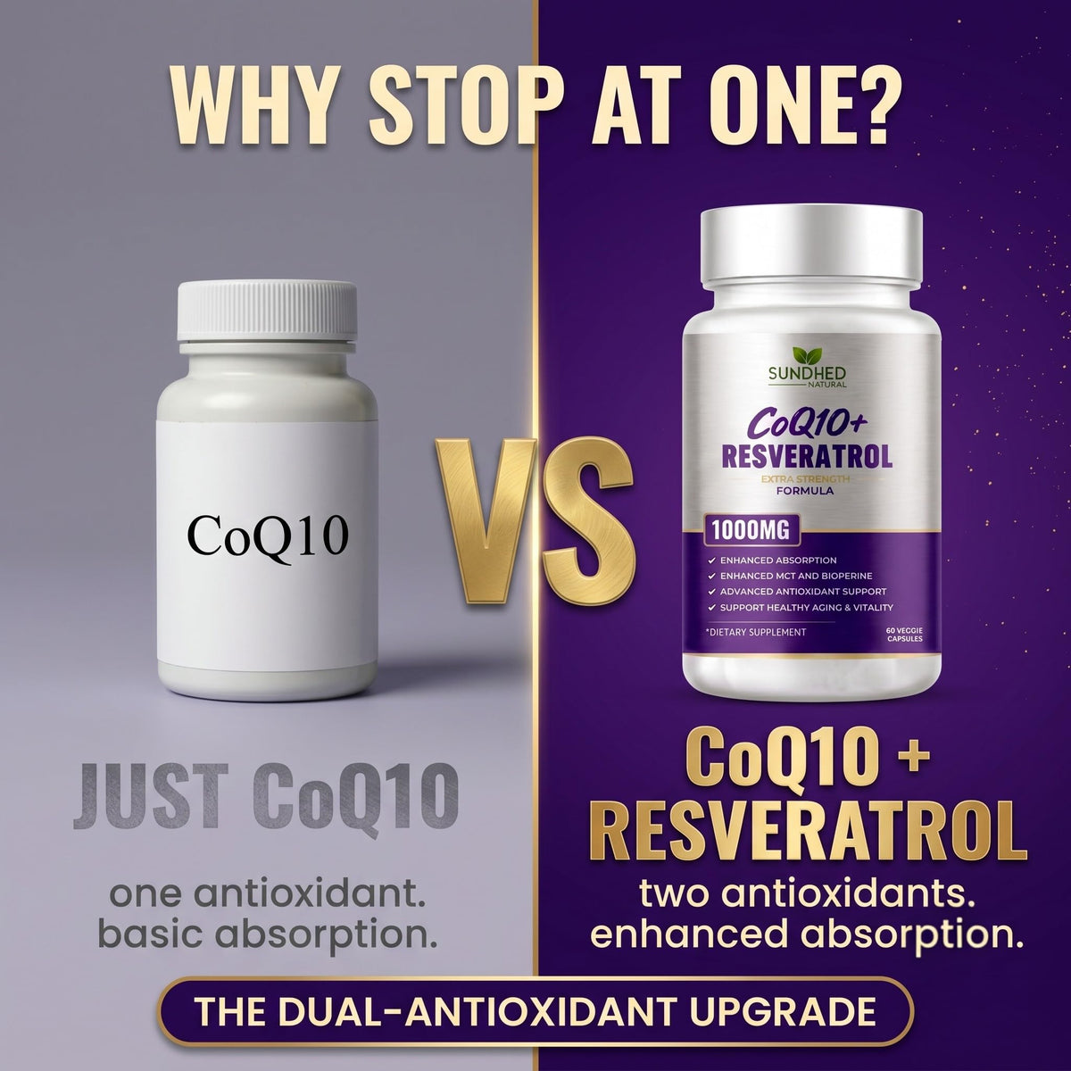 Sundhed Natural CoQ10 with Resveratrol Antioxidant - 60 Capsules - image 3