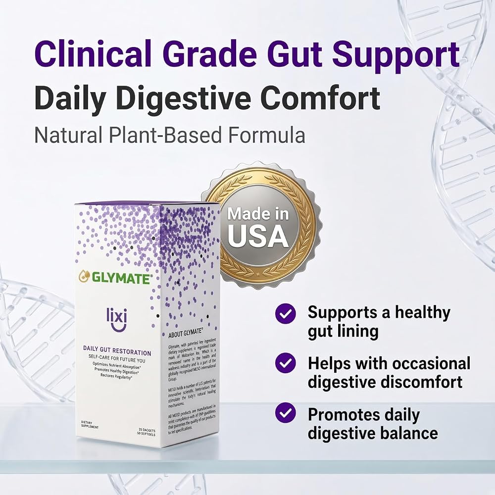 Glymate Lixi Daily Gut Restoration L-Glutamine - 50 Softgels - image 5
