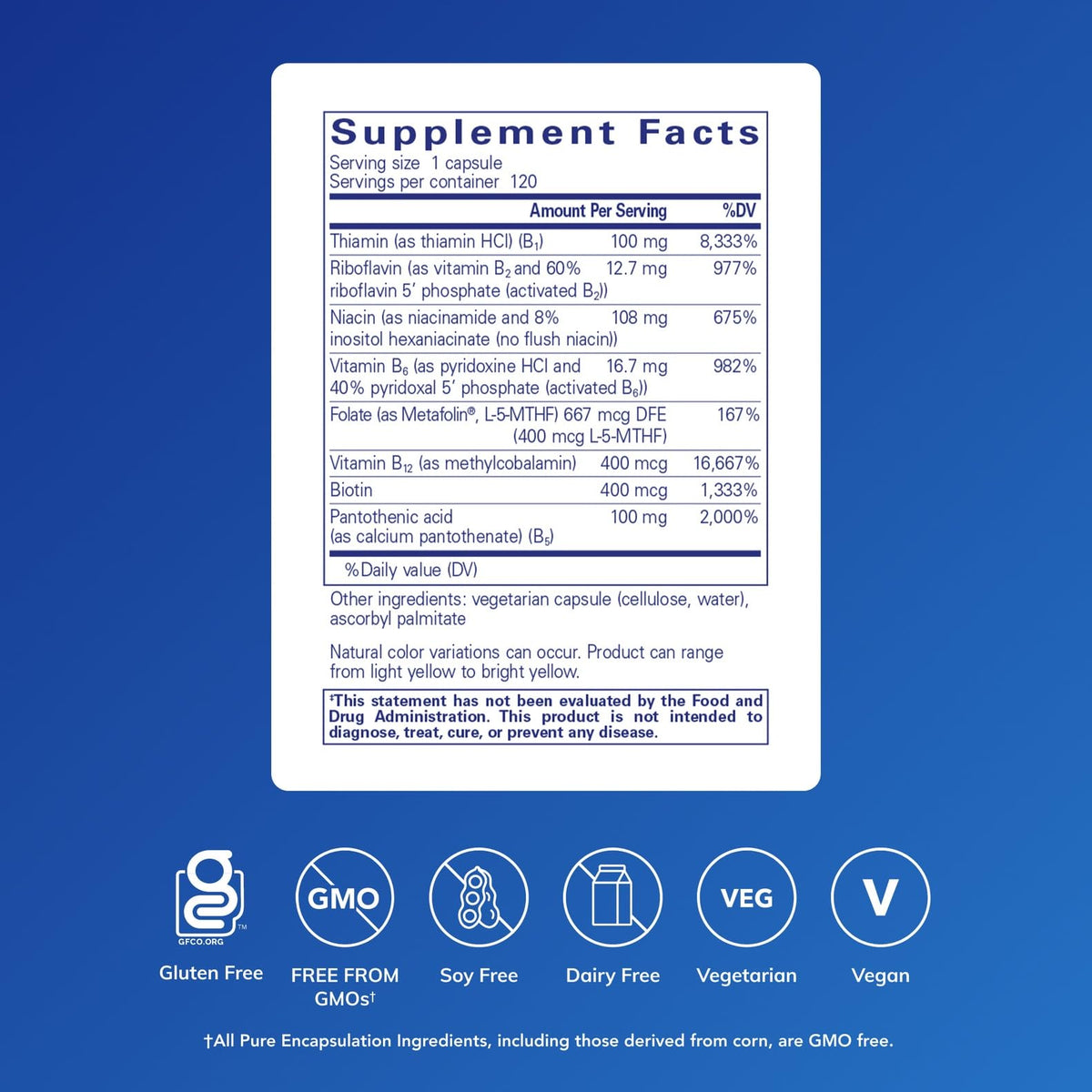 Pure Encapsulations B-Complex Plus - 120 Capsules - image 2