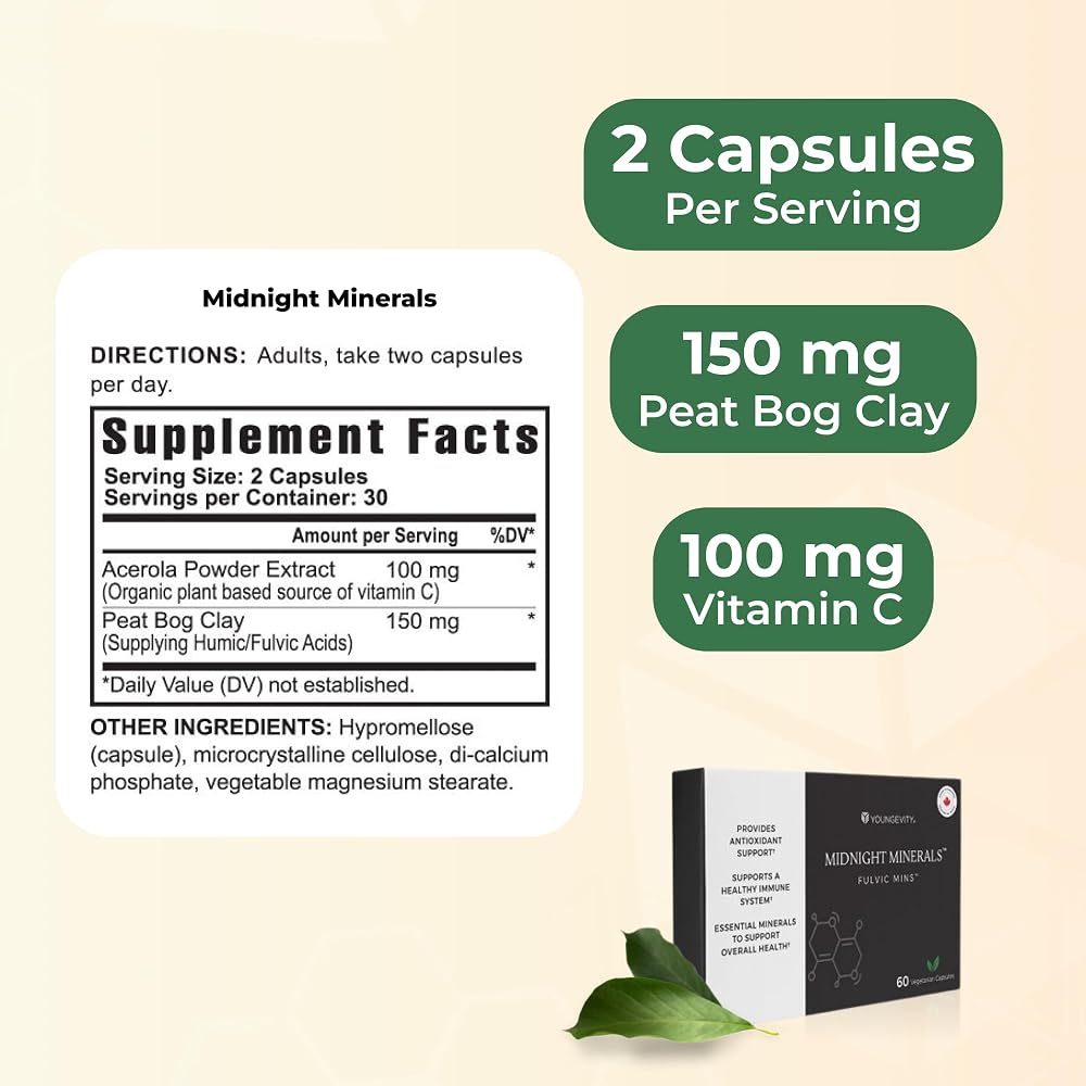 Youngevity Midnight Minerals Fulvic and Humic Acid - 60 Capsules - image 3