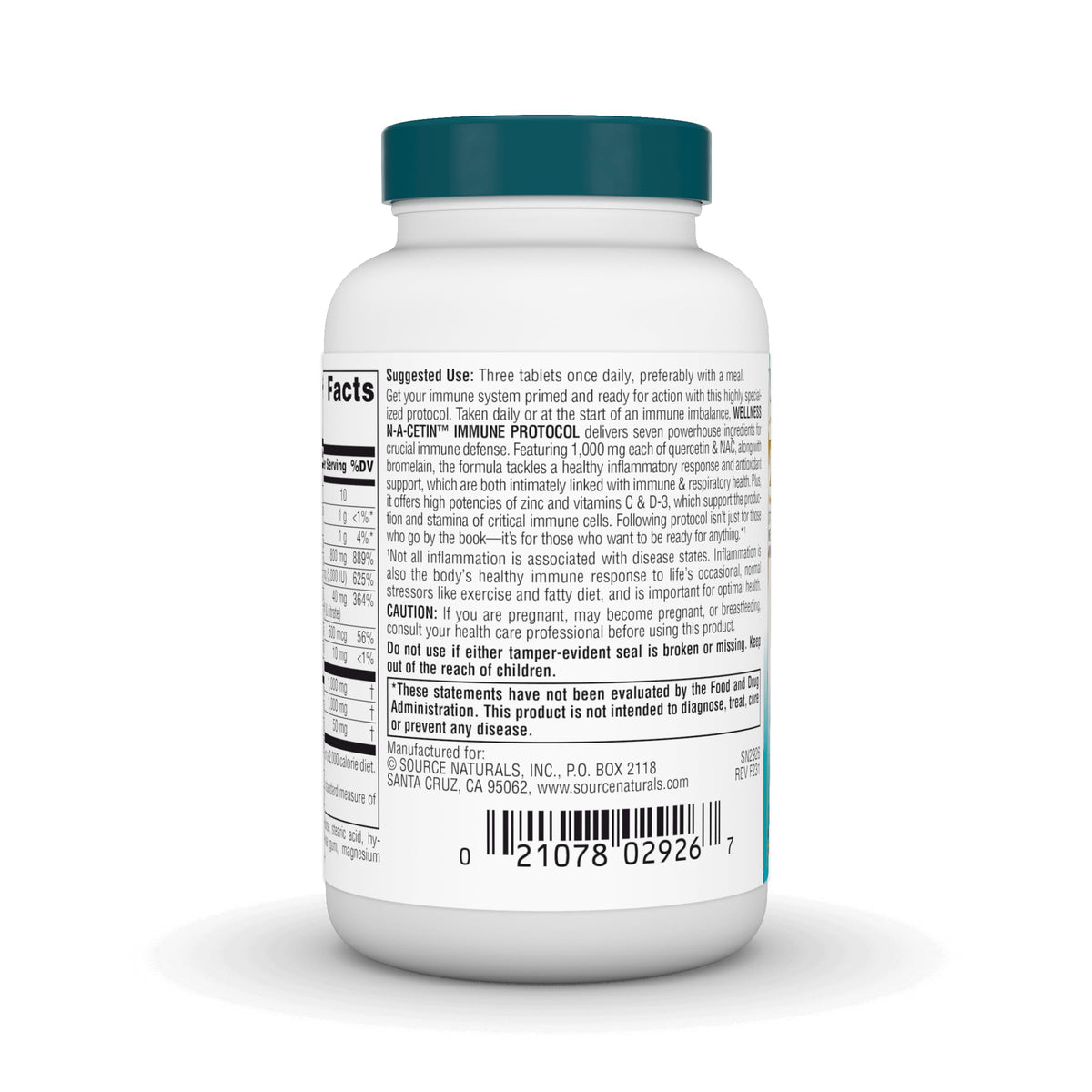 Source Naturals Wellness N-A-Cetin Immune Protocol - 30 Tablets - image 3