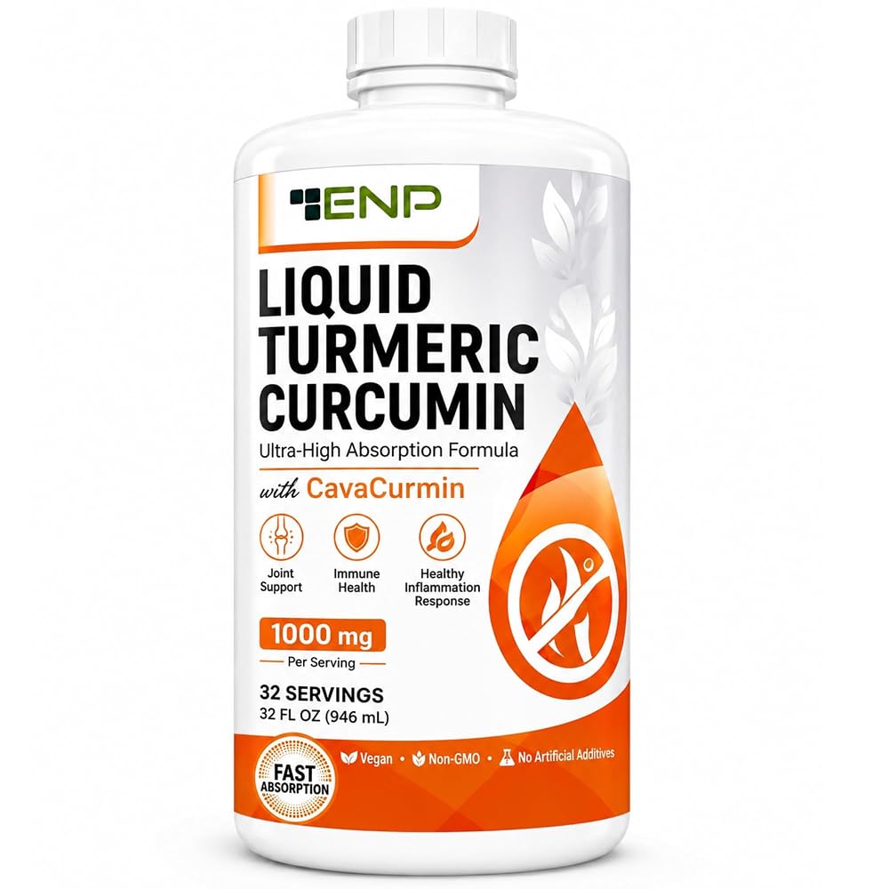 ENP Liquid Turmeric Curcumin with Cavacurmin for Joint Support - 32 Fl Oz