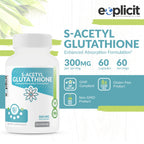 eXplicit Supplements S-Acetyl Glutathione 300mg - 60 Capsules - image 2