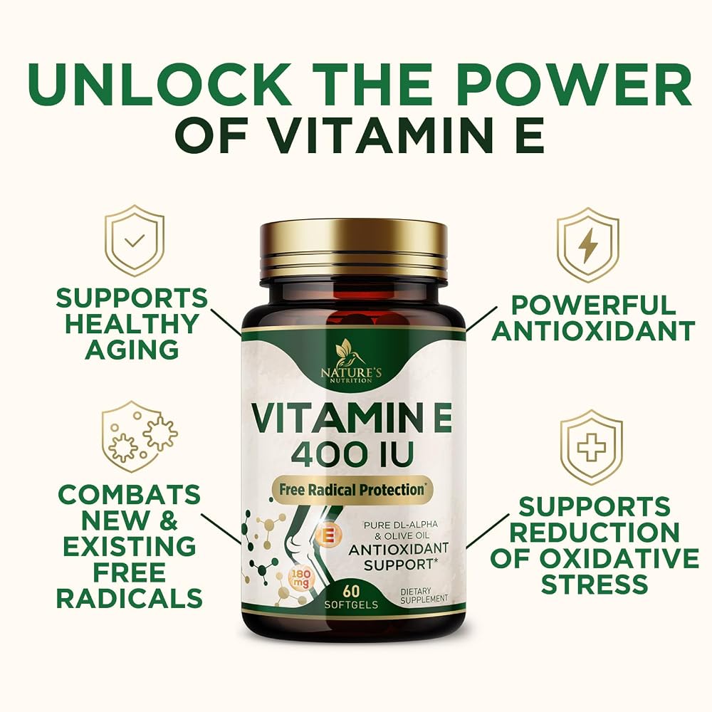 Nature's Nutrition Vitamin E 180mg Per Serving - E Vitamins DL-Alpha