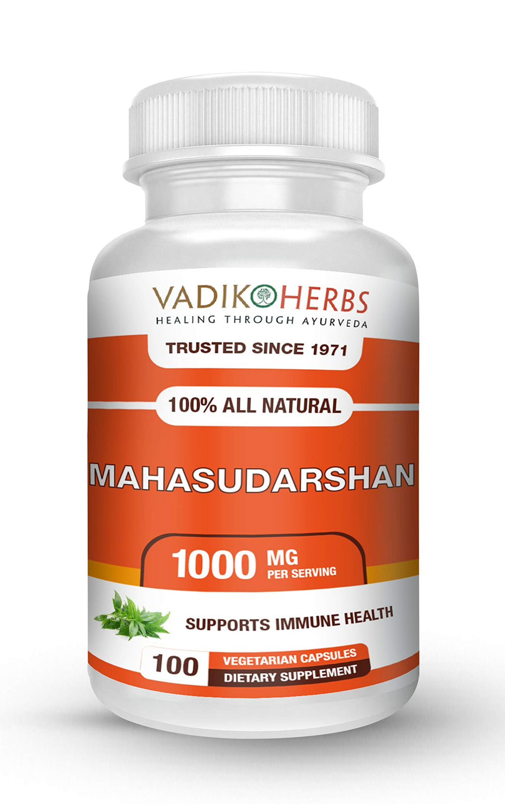 Vadik Herbs Mahasudarshan Powder - 100 Vegetarian Capsules