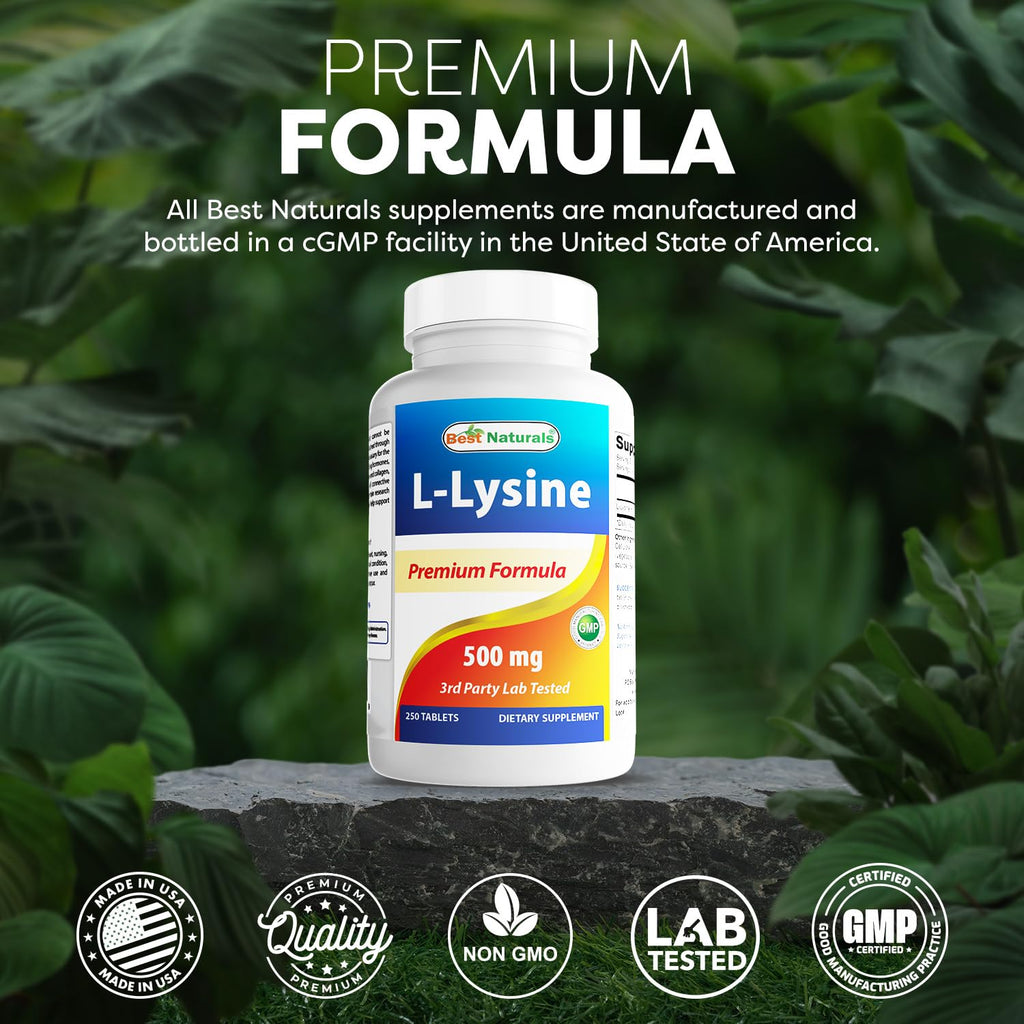 Best Naturals L-Lysine 500 mg - 250 Tablets - image 6