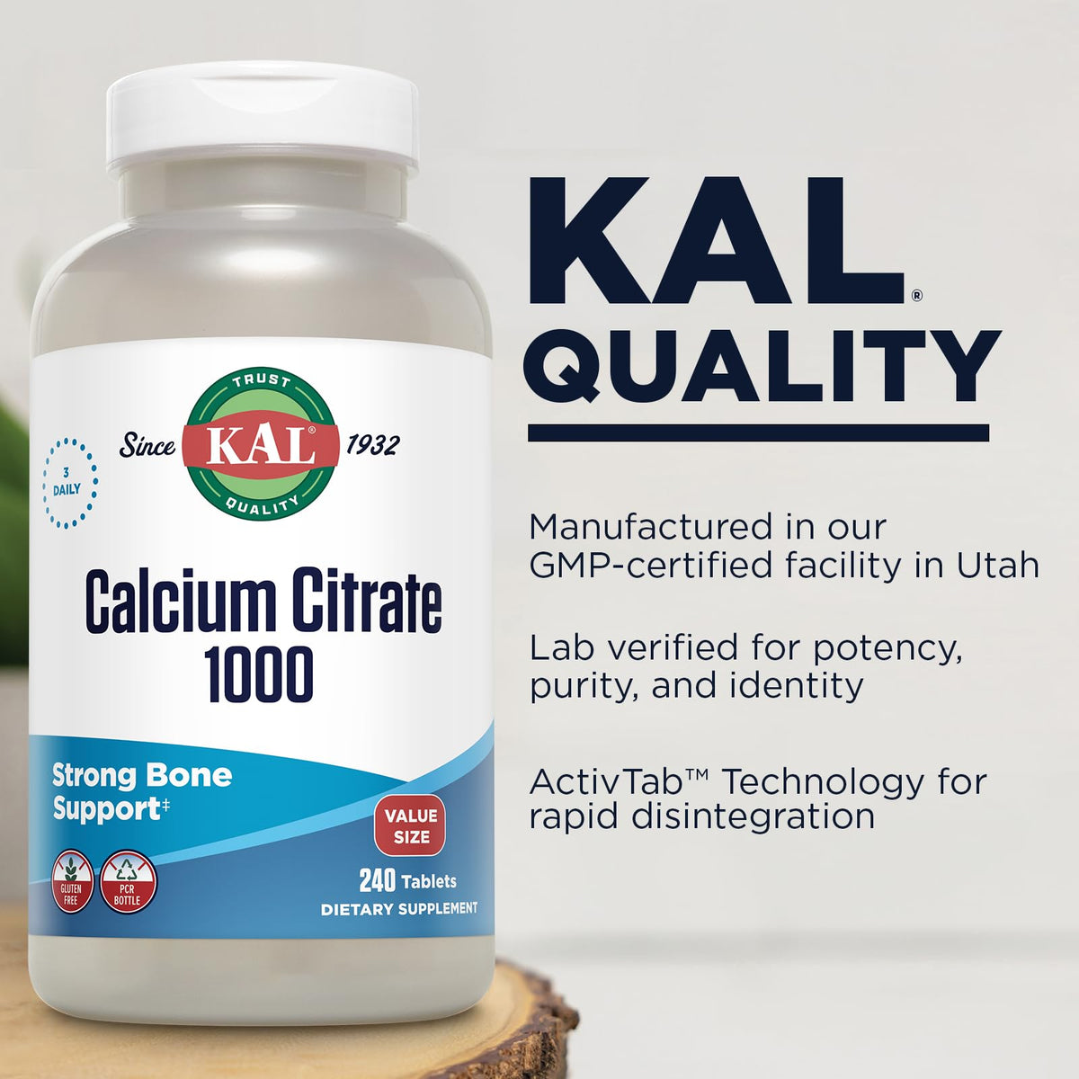 KAL Calcium Citrate 1000 mg - 240 Tablets - image 4