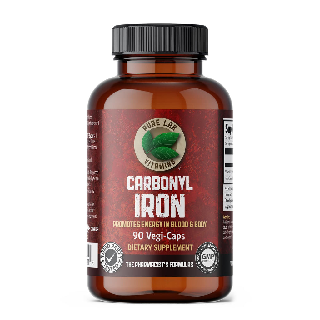 Pure Lab Vitamins Carbonyl Iron - 90 Vegetarian Capsules
