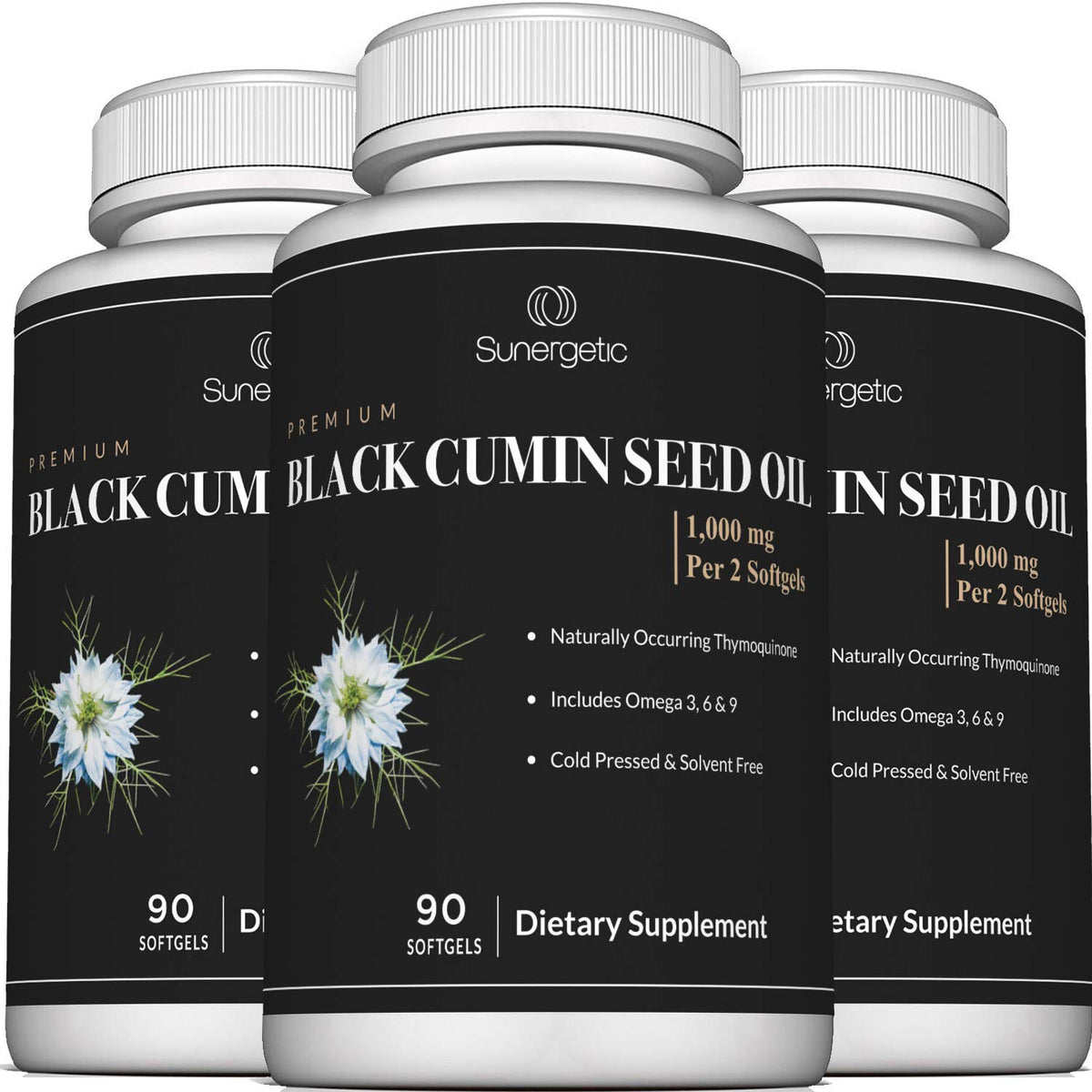 Sunergetic Black Cumin Seed Oil 1000mg - 90 Softgels - image 6