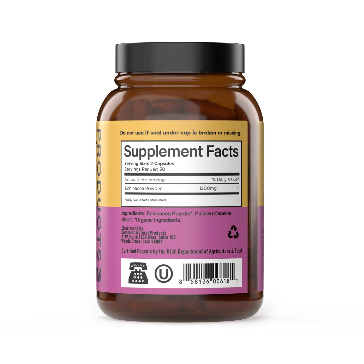 Complete Natural Products Organic Echinacea 600mg - 100 Capsules - image 3