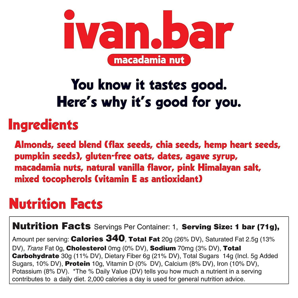 ivan.bar Protein Packed Energy Snack Bar