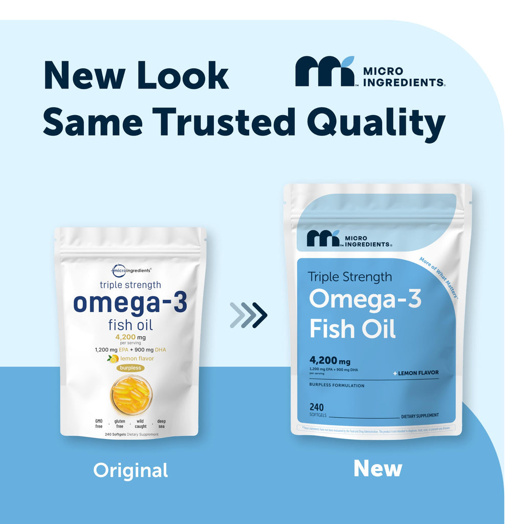 Micro Ingredients Triple Strength Omega-3 Fish Oil 4,200 mg - 240 Softgels - image 2